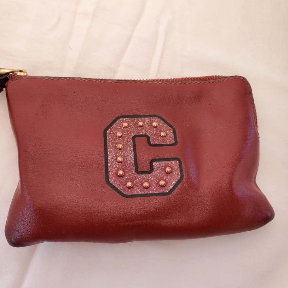 Coach Red Leather Wristlet Purse